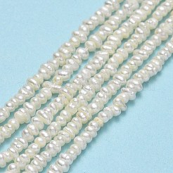 天然養殖淡水パールビーズ連売り  ケシパールビーズ  ナゲット  リネン  1.5~2x2~3x2mm  穴：0.5mm  約255~256個/連  14.21~14.61''（36.1~37.1センチメートル）&nbsp;PEAR-A005-18