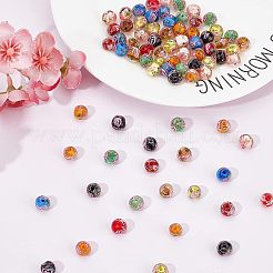 80Pcs 8 Colors Handmade Gold Sand Lampwork Beads&nbsp;LAMP-OC0001-56