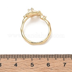オーシャンブラスエナメル指輪  カメ  ラインストーンとプラスチックパール  ライトゴールド  11.5mm  内径：16mm&nbsp;RB-CBAD847-01D-G