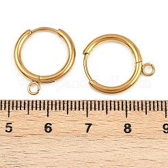 304ステンレススチールフープピアス金具  イオンプレーティング（ip）  18KGP本金メッキ  18x16x2mm  穴：2mm&nbsp;X-STAS-B095-01G