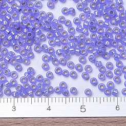 MIYUKIラウンドロカイユビーズ  日本製シードビーズ  （rr649)染めの紫の銀色のアラバスター  11/0  2x1.3mm  穴：0.8mm  約1100PCS /ボトル  10 G /ボトル&nbsp;SEED-JP0008-RR0649