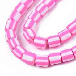 手作り樹脂粘土ビーズ連売り  コラム  カメリア  6x6mm  穴：1.5mm  約63個/連  15.55インチ〜15.94インチ（39.5~40.5cm）&nbsp;CLAY-T020-12E