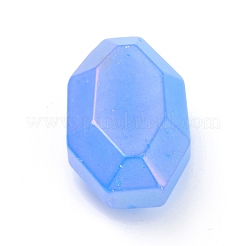 電気メッキ天然クォーツペンダント  染め  多面カット  ポリゴン  41x24x15mm  穴：3mm&nbsp;G-B017-06
