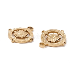 イオンプレーティング（IP）304ステンレスペンダント  コンパス  ゴールドカラー  17.5x15x2mm  穴：2mm&nbsp;STAS-E153-07G