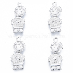 変色しない304ステンレススチールペンダント  男の子  ステンレス鋼色  21.5x9x1.5mm  穴：1.6mm&nbsp;LS-STAS-N098-180P
