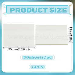 プラスチックの付箋  ステッカータブ  オフィススクール読書用  正方形  透明  76x75x3.5mm  50枚/枚&nbsp;LS-AJEW-WH0695-080