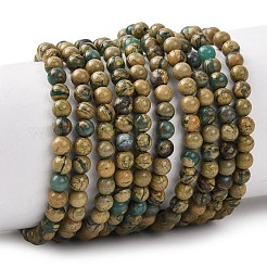 Natural Green Dragon Veins Beads Strands&nbsp;G-D098-A01-4mm
