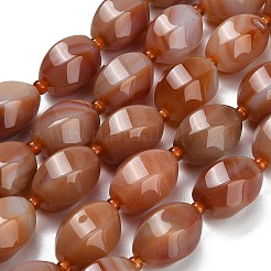 Natural Red Banded Agate Beads Strands&nbsp;G-B178-K01-01