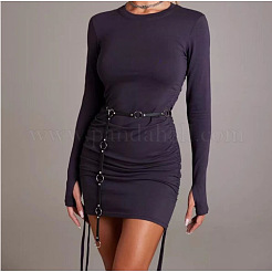 Alloy Ring with Imitation Leather Chain Belts for Women&nbsp;FS-WGE032D-01