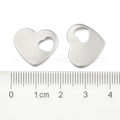Tarnish Resistant 304 Stainless Steel Stamping Blank Tag Heart Charms Pendants&nbsp;STAS-M004-04