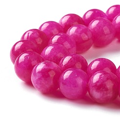ナチュラルホワイトジェイドイミテーションピンクスギライトビーズ連売り  ラウンド  染め  8mm  穴：1mm  約48個/連  15.16インチ（38.5cm）&nbsp;X-G-I299-F11-8mm