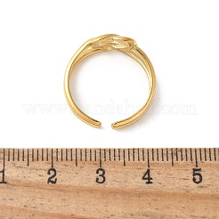 女性用304ステンレススチールオープンカフリング  ハート  18KGP本金メッキ  8.5mm  調整可能&nbsp;RJEW-Z088-01G-01