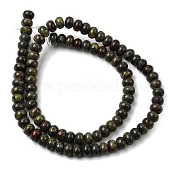天然石ドラゴンブラッドビーズ連売り  ロンデル  6.5~7x4~4.5mm  穴：0.8mm  約89個/連  15.35''（39センチメートル）&nbsp;G-A280-A26-01