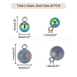 40Pcs 2 Styles PVD Vacuum Plating 304 Stainless Steel Charms&nbsp;STAS-UN0021-81M