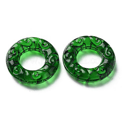 Transparent Handmade Bumpy Lampwork Linking Rings&nbsp;LAMP-T017-12A