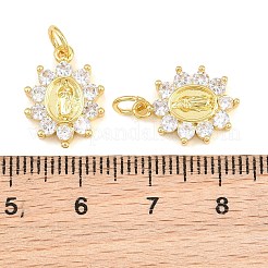 Brass Micro Pave Clear Cubic Zirconia Pendants&nbsp;CU-CBAB3AD-03G-01