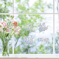 16Sheets 4 Style Waterproof PVC Colored Laser Stained Window Film Adhesive Stickers&nbsp;DIY-WH0256-058