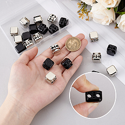 亜鉛合金コードロック24色2個  正方形  ミックスカラー  15x15x13.5mm  穴：4mm  12個/カラー&nbsp;DIY-PH0032-08