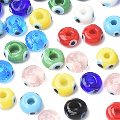 36Pcs 9 Colors Handmade Evil Eye Lampwork Beads&nbsp;LAMP-FS0001-23