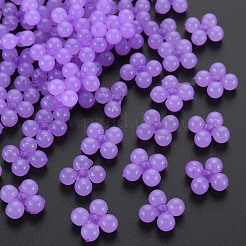 透明なアクリルビーズ  染め  [10]の形  暗い蘭  13x13x5mm  穴：1.5mm  約1510個/500g&nbsp;MACR-S373-02E-04