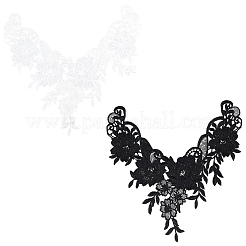 4Pcs 2 Colors Polyester Embroidery Lace Collar&nbsp;AJEW-CY0001-51B