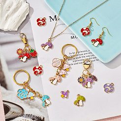48Pcs 12 Style Autumn Theme Alloy Enamel Charms&nbsp;ENAM-SZ0003-12