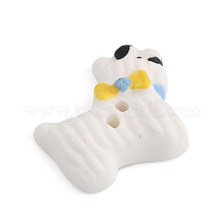 犬用セラミックボタン  2穴  きいろ  22.5x25x6.5mm  穴：1.8mm&nbsp;BUTT-I018-01E-01