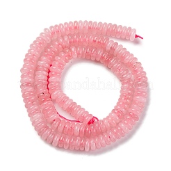 天然石ローズクォーツビーズ連売り  ロンデル  6.5~7x2~2.5mm  穴：0.5mm  約159個/連  15.04''（38.2センチメートル）&nbsp;G-G084-A13-01