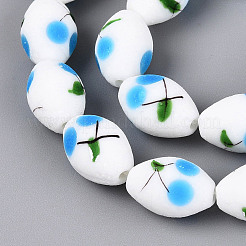 Frosted Handmade Lampwork Beads Strands&nbsp;LAMP-N037-03B