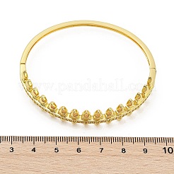 Brass Micro Pave Clear Cubic Zirconia Hinged Bangles for Women&nbsp;BJEW-S168-02G
