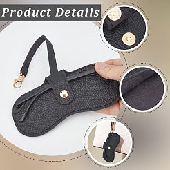 2Pcs 2 Colors Rectangle PU Leather Eyeglass Case&nbsp;AJEW-CN0006-95A