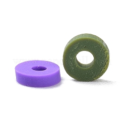 手作り樹脂粘土ビーズ  ヒシビーズ  フラットラウンド/ディスク  ミックスカラー  4x1~2mm  穴：1.4mm  約4800個/100g&nbsp;X-CLAY-XCP0001-07A