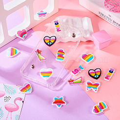 24Pcs 12 Styles Rainbow PVC Cabochons&nbsp;FIND-TA0005-48