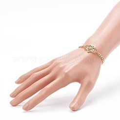 Mother's Day Gifts Brass Micro Pave Cubic Zirconia Link Bracelets&nbsp;BJEW-JB06105-02