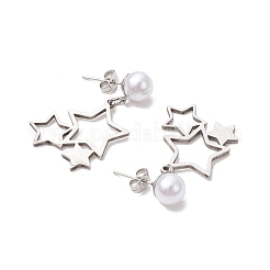 6 Pairs 6 Styles 201 Stainless Steel Stud Earrings&nbsp;EJEW-JE06342