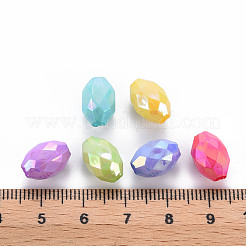 不透明なアクリルビーズ  染め  ABカラー  多面カット  オーバル  ミックスカラー  12x8mm  穴：2.5mm  約1120個/500g&nbsp;TACR-S153-32I