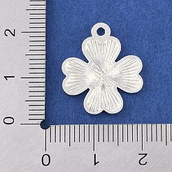 チベット風合金チャーム  クローバー  カドミウムフリー＆ニッケルフリー＆鉛フリー  銀  21x17.5x2.5mm  穴：1.5mm&nbsp;LS-K0P87022