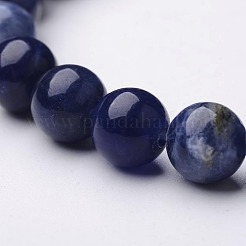 Natural Sodalite Round Beaded Stretch Bracelets&nbsp;BJEW-F203-05