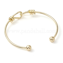 Teadrop Knot Brass Cuff Bangles&nbsp;BJEW-D039-42G