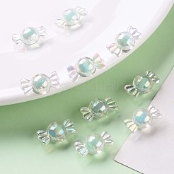 透明なアクリルビーズ  二層ビーズ  ABカラー  キャンディ  アクアマリン  9x17x8.5mm  穴：2mm  約960個/500g&nbsp;TACR-S152-03B-SS2111