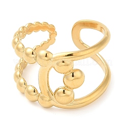 304 Stainless Steel Hollow Knot Open Cuff Ring for Women&nbsp;RJEW-I098-29G