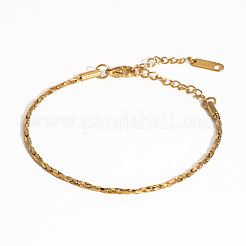女性用ミニマリストステンレススチールチェーンブレスレット  18KGP本金メッキ  6-3/4インチ（17cm）&nbsp;OT8500-3