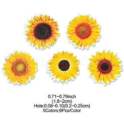 30Pcs 5 Styles Printed Wood Beads&nbsp;WOOD-FS0001-28