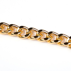 アルミカーブチェーン  溶接されていない  ライトゴールド  リンク：16.5x13x6mm  1 M /袋&nbsp;CHA-WH0003-03LG