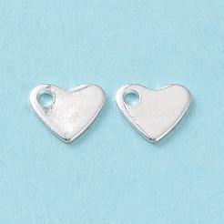 ステンレススチールチャーム201個  空白タグのスタンプ  ハート  銀  7x6x1mm  穴：1mm&nbsp;STAS-L234-046S