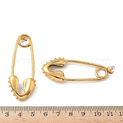 ハート型ペーパークリップ 304ステンレススチール製 レディーススタッドピアス  ゴールドカラー  55x22.5mm&nbsp;EJEW-G444-02G