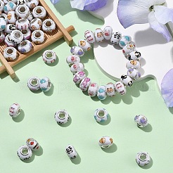 60Pcs 10 Styles Opaque Resin European Beads&nbsp;RPDL-YW0001-21