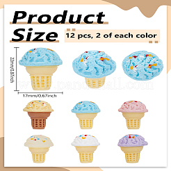 12Pcs 6 Colors Resin Beads&nbsp;RESI-LP0001-12