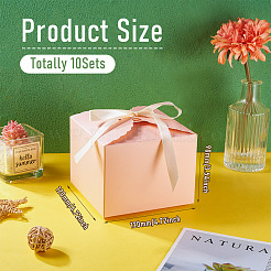 10Sets Square Paper Gift Boxes&nbsp;CON-TA0001-11B