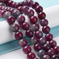 天然の天然翡翠ビーズ連売りを染めた  ラウンド  パープル  8mm  穴：1mm  約22~24個/連  7.48~7.87インチ（19~20cm）&nbsp;G-G021-01B-05
